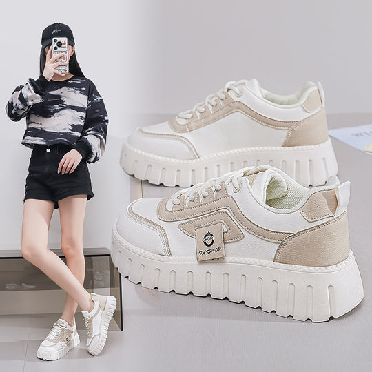 Damen Plattform Sneakers mit bequemem und leichtem Obermaterial EB