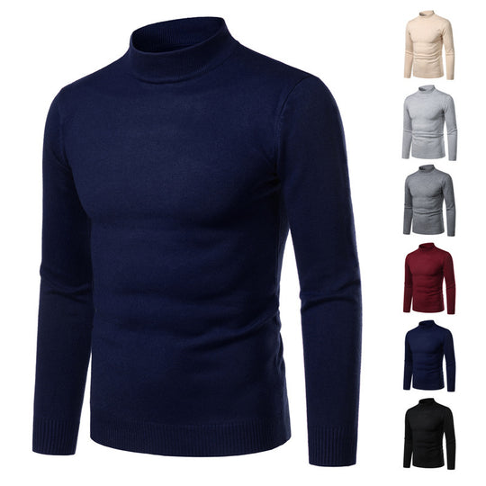 Herren warme Rollkragenpullover aus feinem Strickmaterial EB
