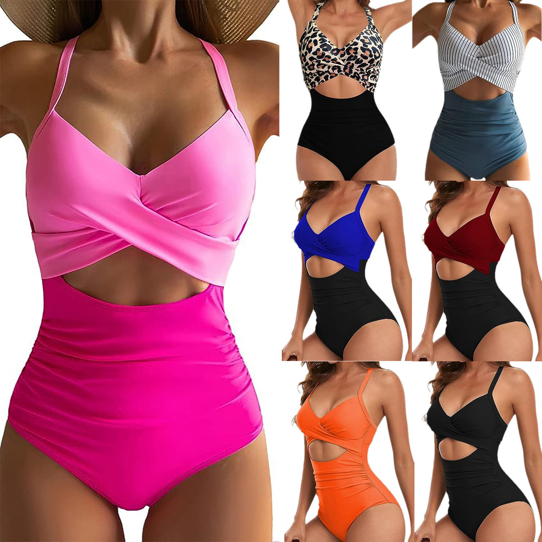 Damen Cut-Out Badeanzug mit Kreuzgurt EB