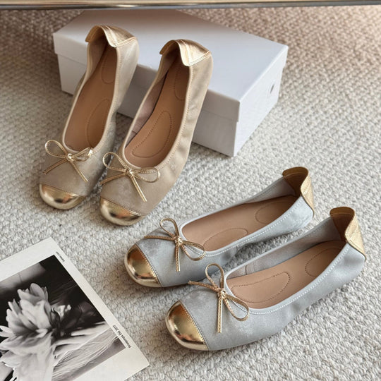 Damen Elegante und bequeme Ballerinas mit Schleifen-Detail EB