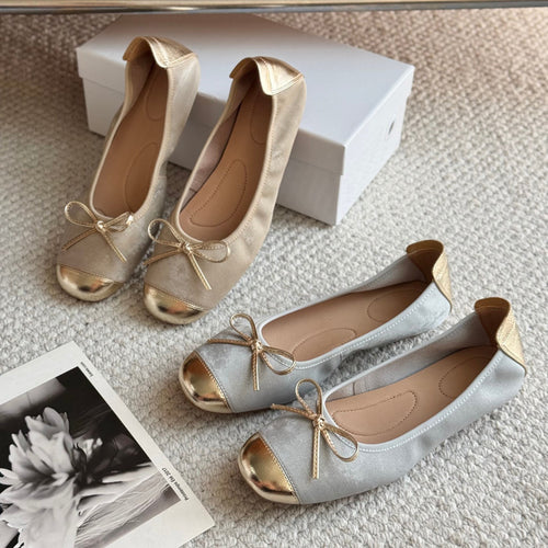 Damen Elegante und bequeme Ballerinas mit Schleifen-Detail EB
