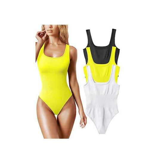 Damen Stylischer Einteiler mit Rippstruktur EB