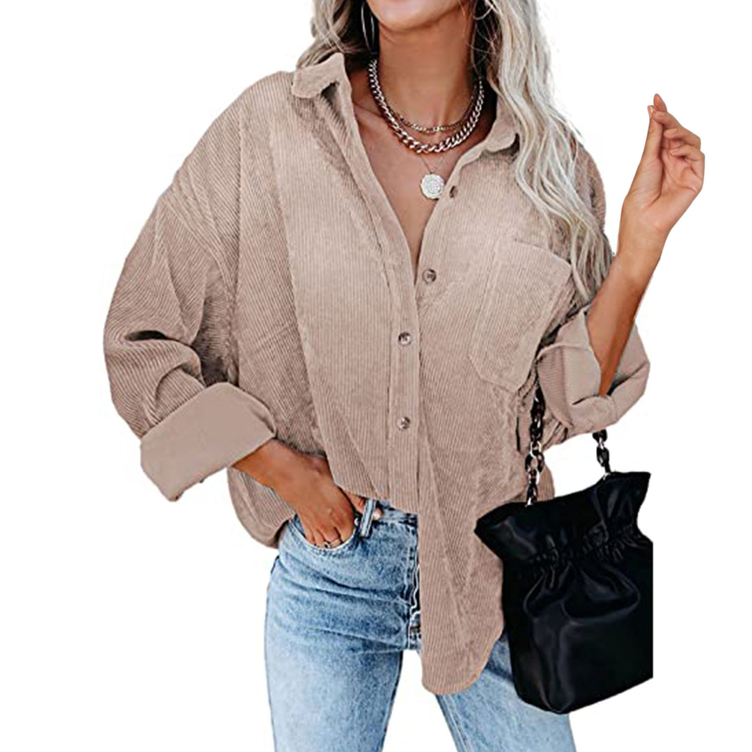 Damen Übergroße Kordbluse EB