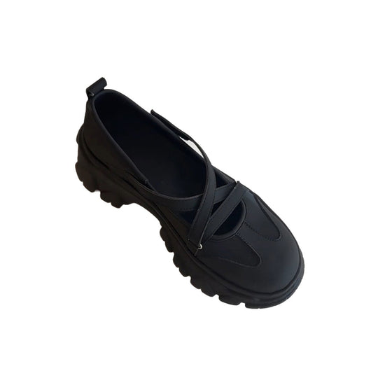 Damen Bequeme Slipper mit stylischem Kreuzband und dicker Profilsohle EB
