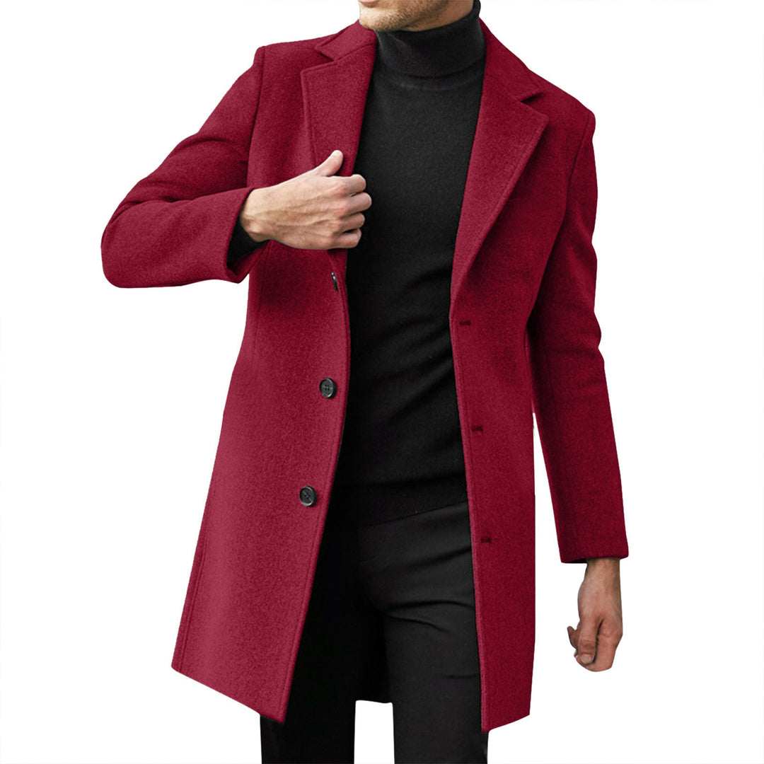Herren nan taillierter Wollmantel mit schmaler Silhouette, klassischem Revers und verdeckter Knopfleiste EB