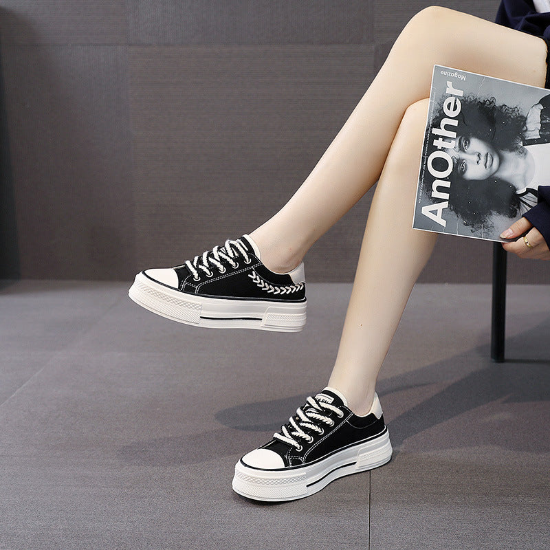Damen Sneaker mit hoher Plateausohle und atmungsaktivem Obermaterial EB