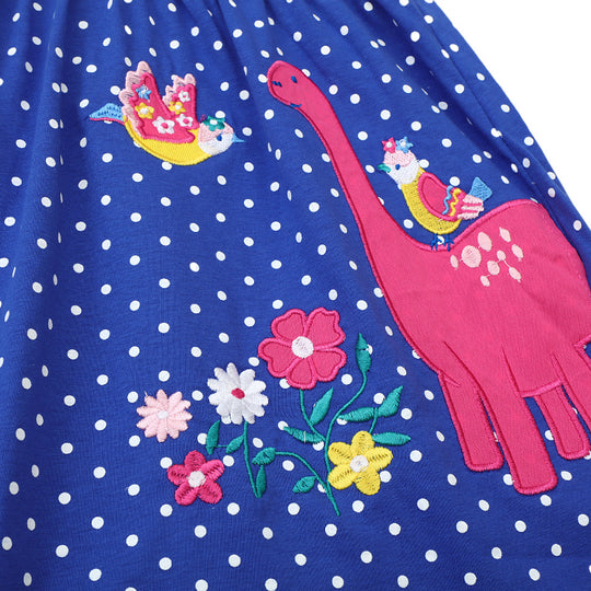 Mädchen Freizeitkleid mit niedlichem Dinosaurier-Motiv EB