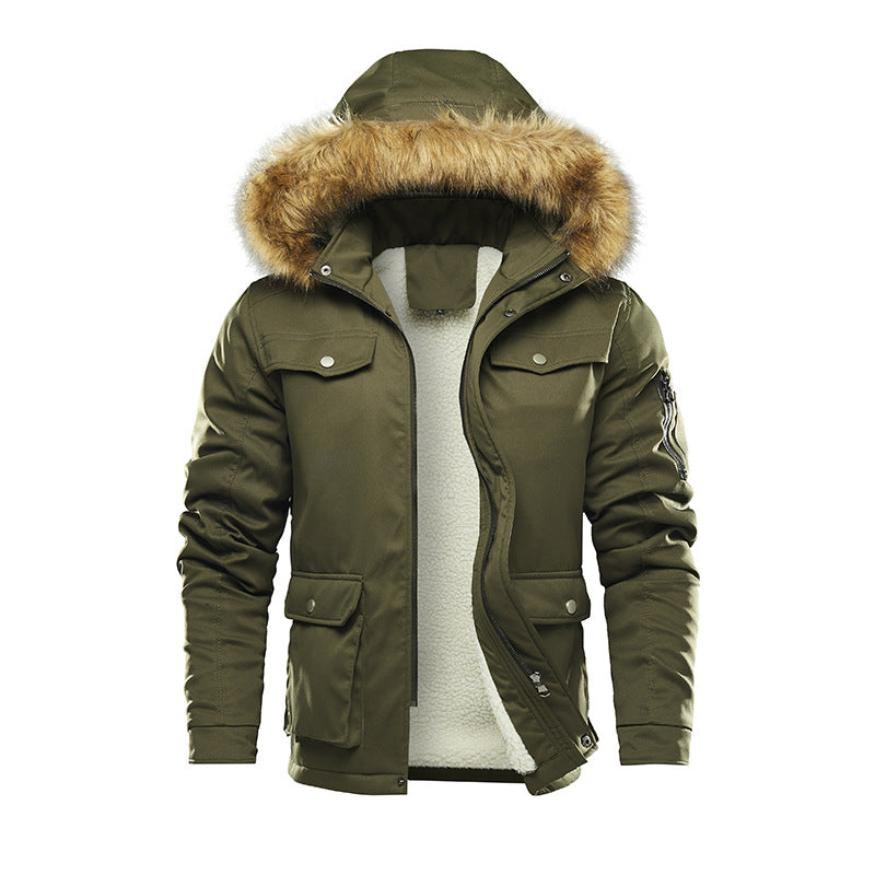 Herren isolierte Winterjacke mit abnehmbarer Kapuze und Futter EB