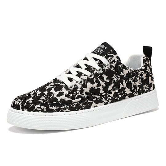 Damen Sneaker mit floralem Muster und flexibler Gummisohle EB