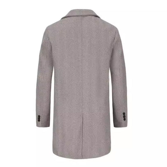 Herren zeitloser Dufflecoat mit elegantem Hahnentrittmuster EB