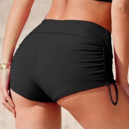 Damen Badehose mit seitlicher Raffung und verstellbarem Bund EB