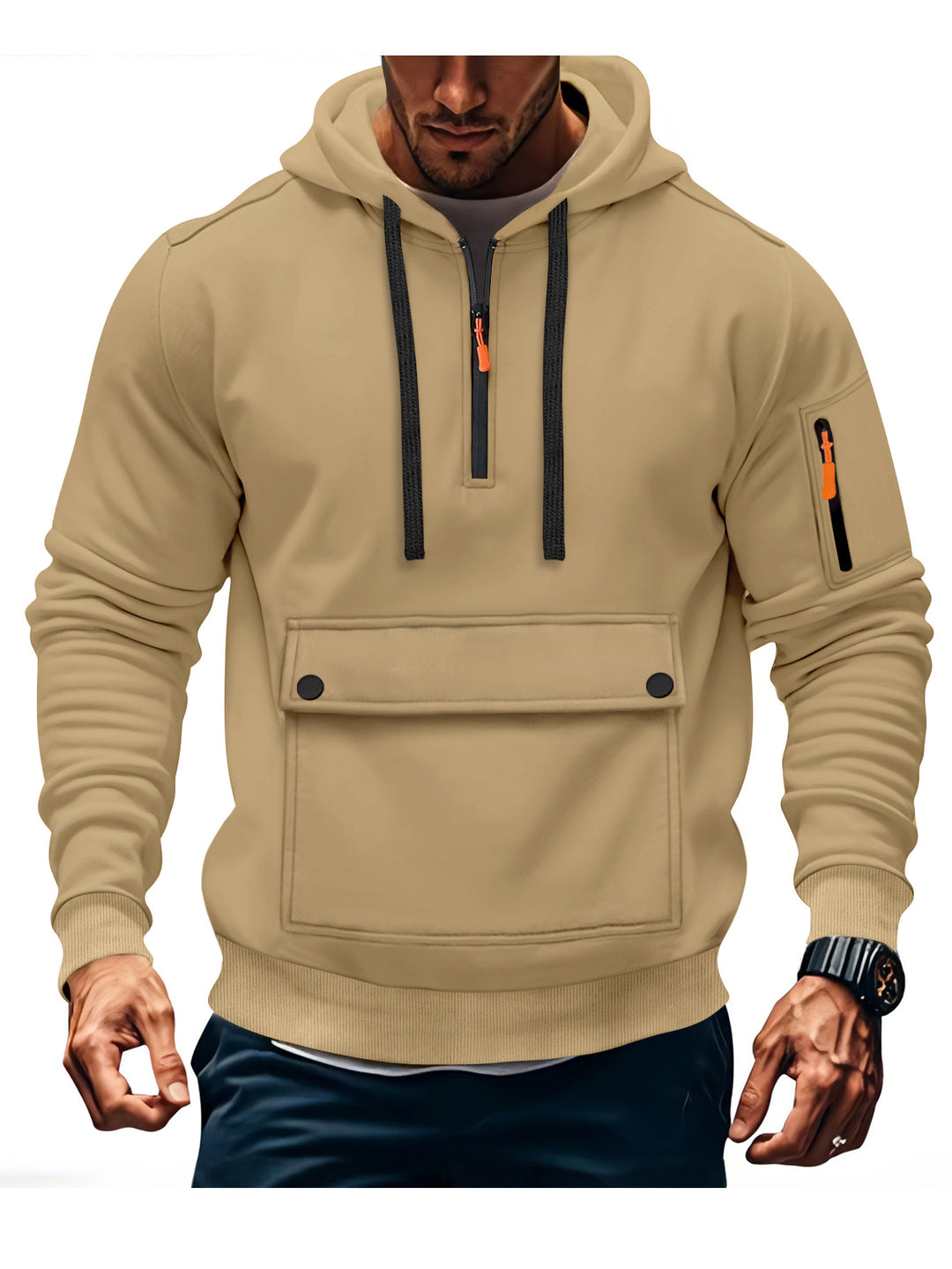 Herren lässige Kapuzenpullover mit praktischen Taschen EB