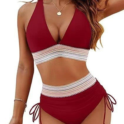 Damen Hochtaillierter Bikini mit elastischem Design EB