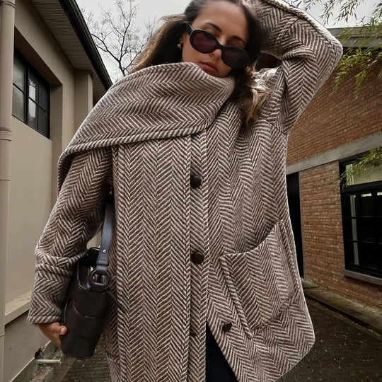Damen Luxus Oversized-Jacke mit strukturiertem Design EB