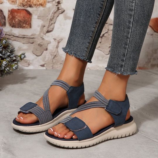 Damen Sportliche Sandalen mit verstellbaren Riemen und ergonomischem Fußbett EB