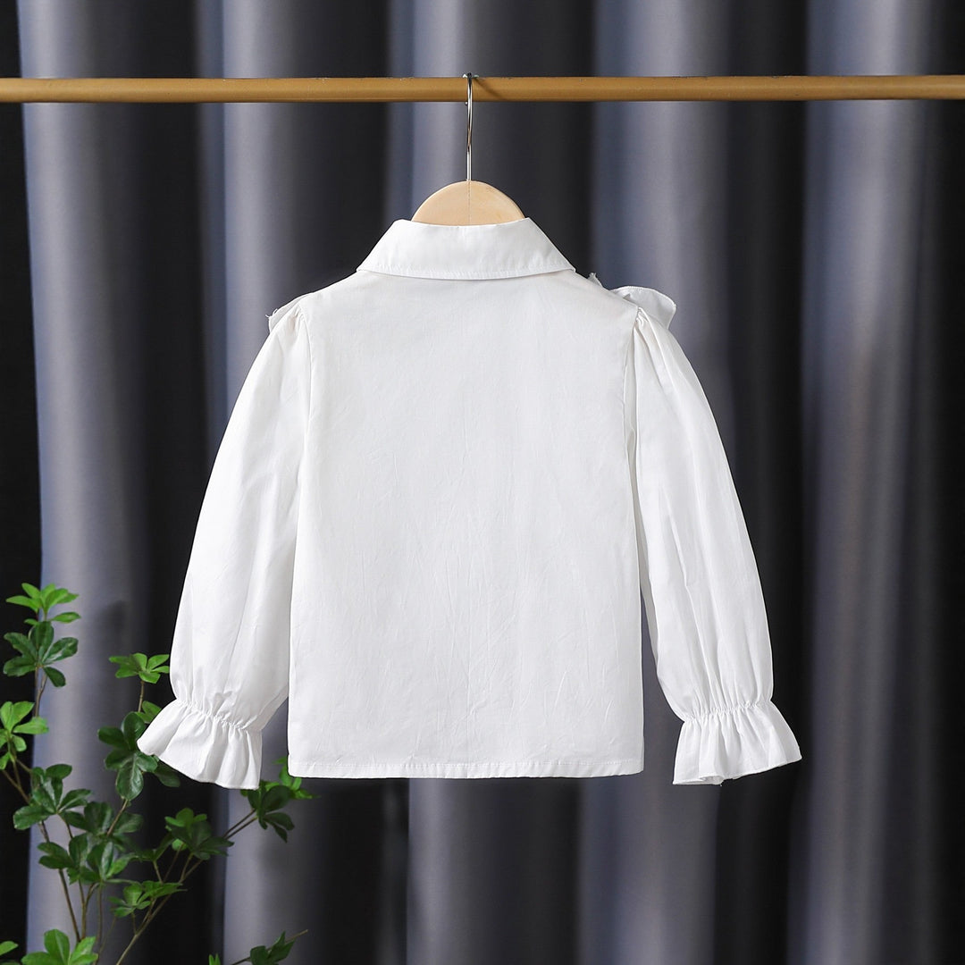 Mädchen Bluse mit Rüschendetails und eleganten Puffärmeln EB