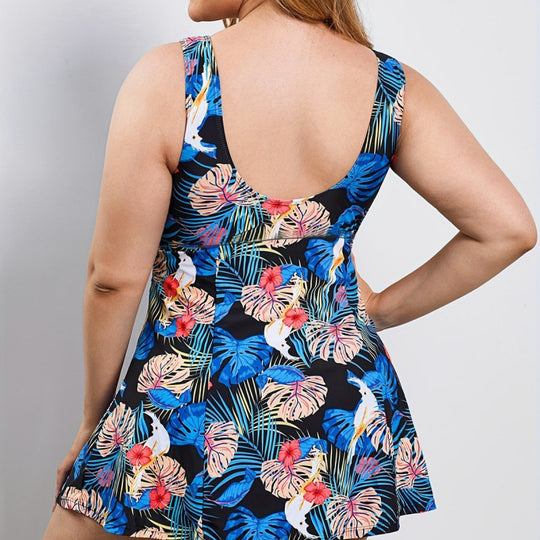 Damen Badeanzug mit elegantem Wickeldesign und verspieltem Floralprint EB
