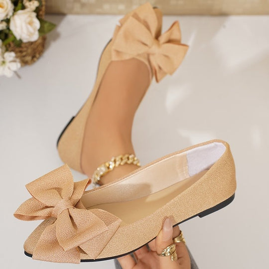 Damen Ballerinas mit großem Schleifendetail EB