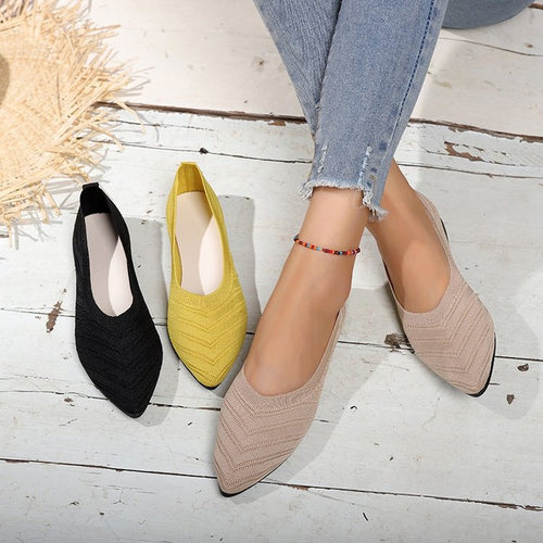 Damen elegante Mules mit hohem Schnitt und modischem Strickdesign EB
