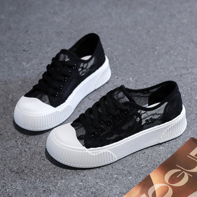 Damen Sneaker mit eleganter Spitzenoberfläche und rutschfester Sohle EB