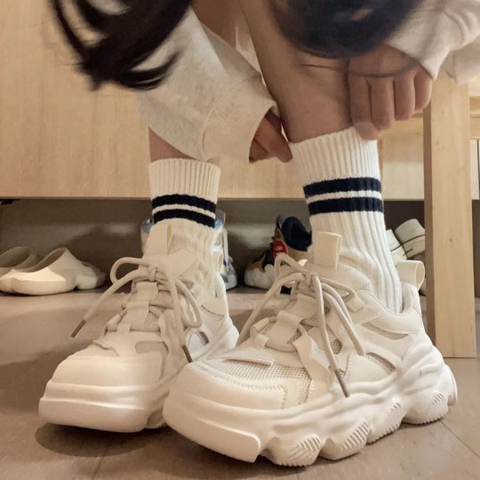 Damen Chunky Sneakers mit trendigem Design und komfortabler Stützsohle EB