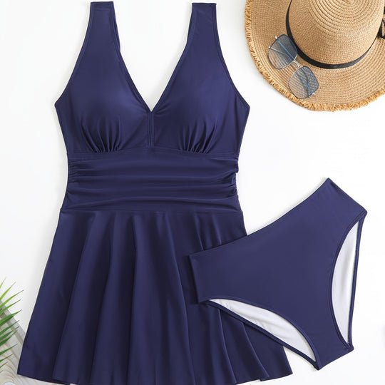 Damen Schwimmunterkleid mit modischem Rock EB