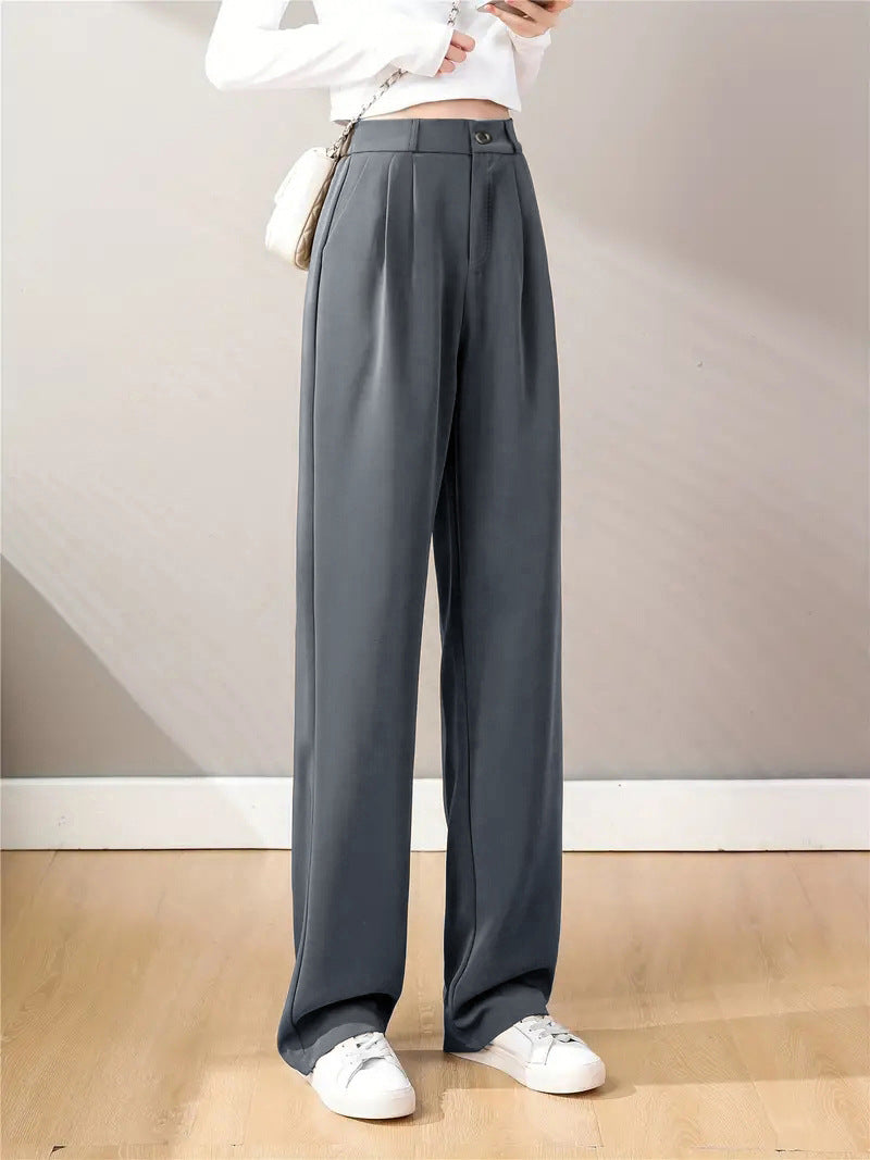 Damen Weite Hochwasserglatte Hose EB