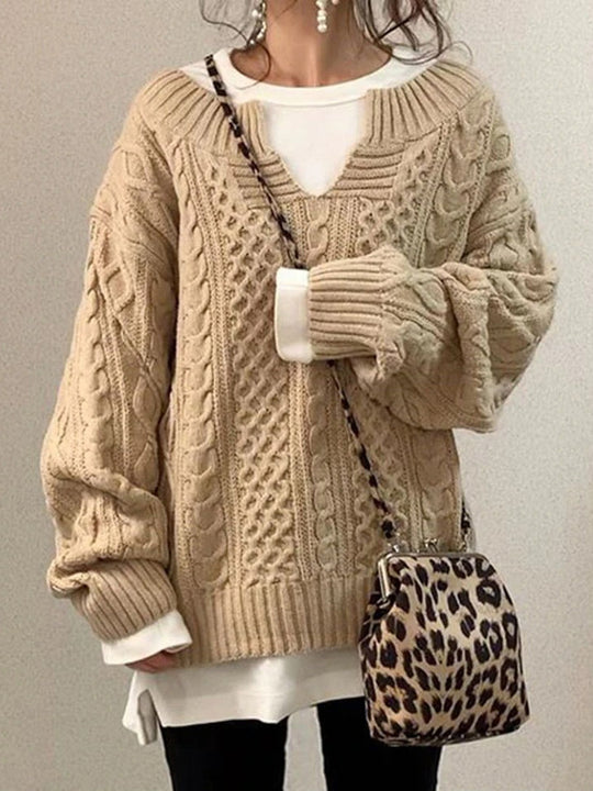 Damen Strickpullover mit strukturiertem Muster EB