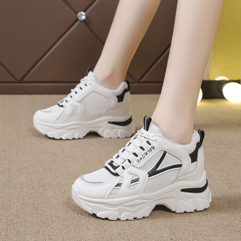 Damen Komfortable Plateau-Sneaker mit atmungsaktiver Mesh-Oberfläche EB