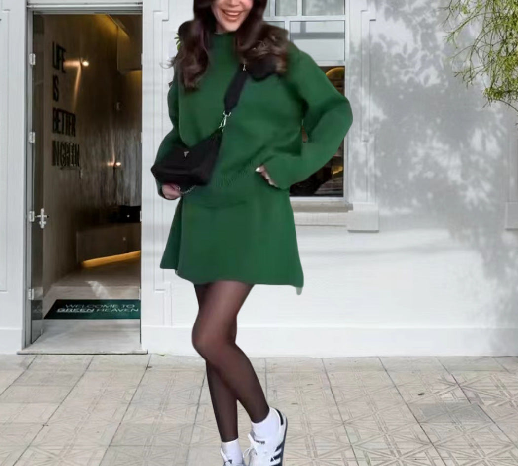 Damen Strickkleid mit voluminösen Ärmeln und lässigem Schnitt EB