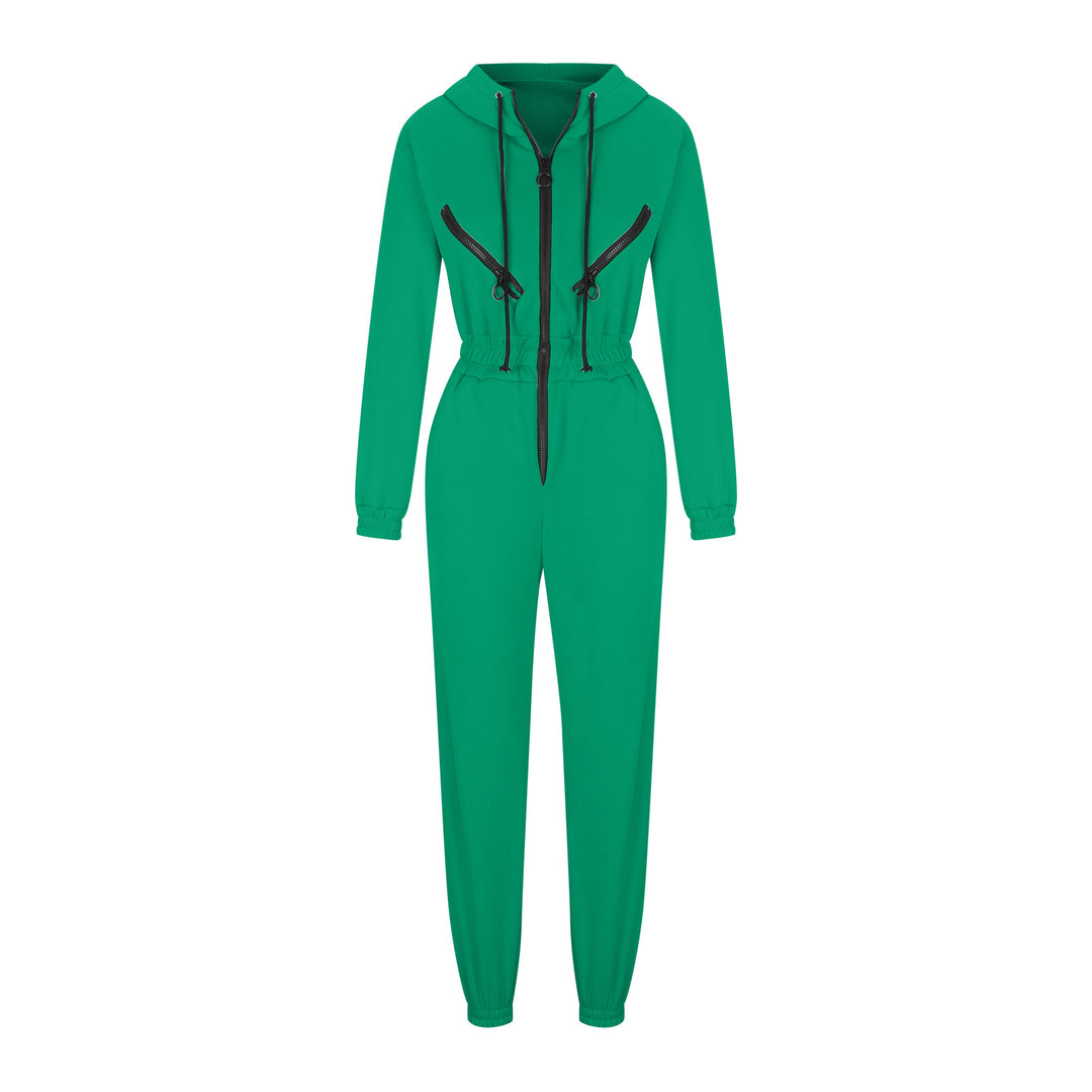 Damen nan kurzes Halbzip-Loungewear-Set mit elastischem Taillenbund und oversized Schnitt EB