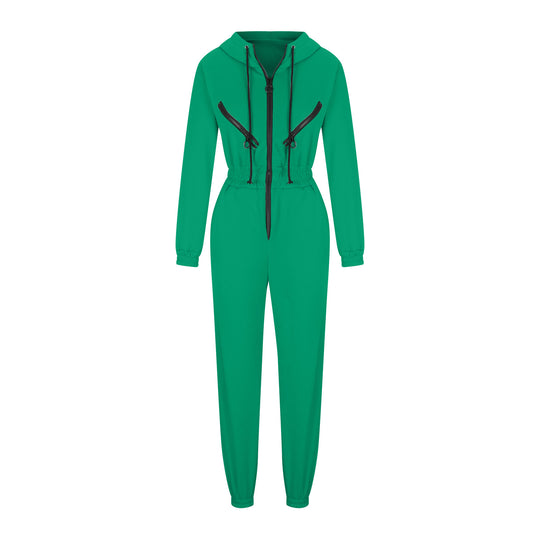 Damen nan kurzes Halbzip-Loungewear-Set mit elastischem Taillenbund und oversized Schnitt EB