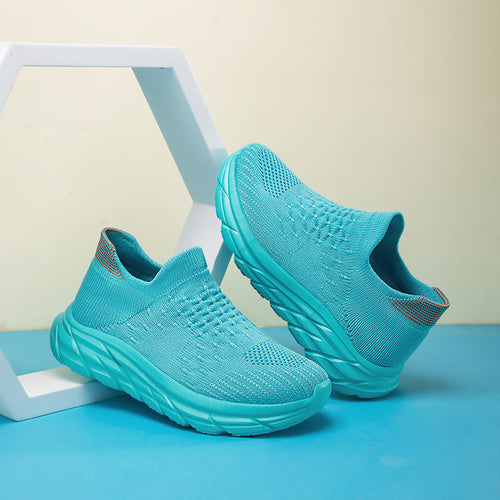 Damen Sportliche Sneaker mit atmungsaktivem Strickoberteil und dämpfender Sohle EB