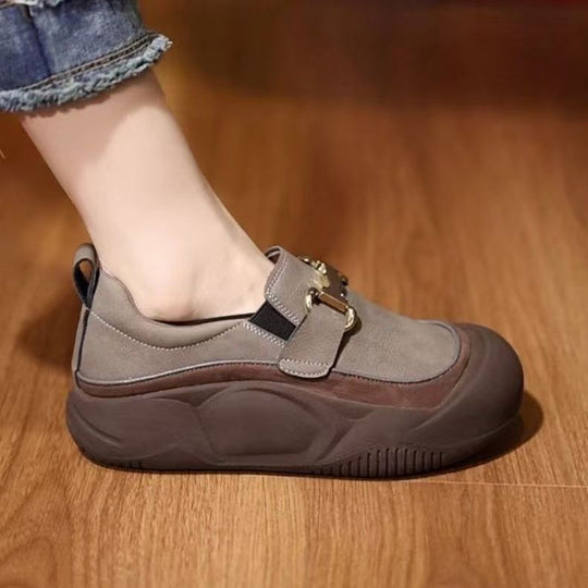 Damen Komfortabeles Slip-On Sneakers mit modischer Schnalle EB