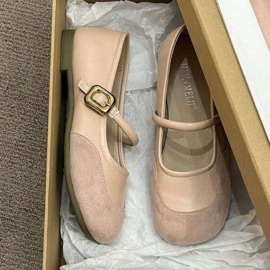 Damen elegante Ballerinas mit modischer Schnallenverzierung EB