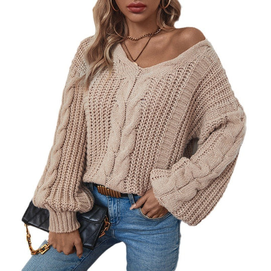 Damen Grobstrickpullover mit oversized Schnitt und Zopfmuster EB