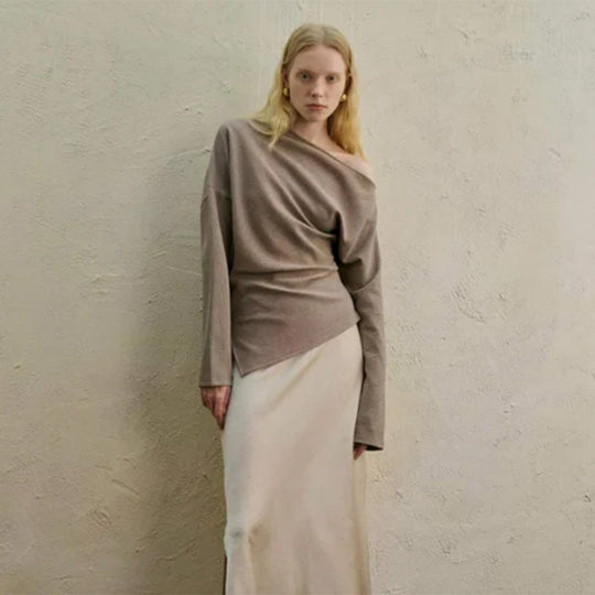 Damen asymmetrisches Langarmoberteil EB