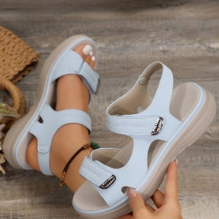 Damen Komfortable Riemchen-Sandalen mit verstellbarem Klettverschluss EB