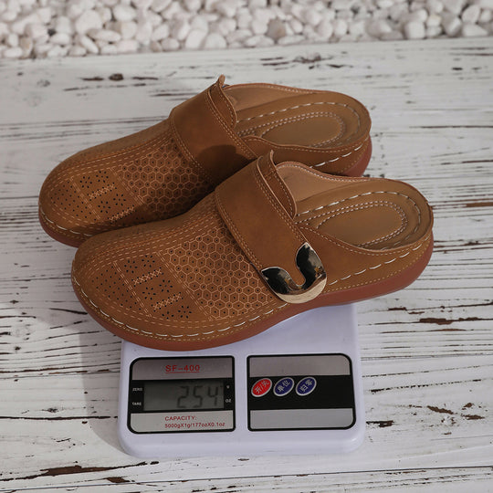 Damen Atmungsaktive Clogs mit seitlichem Schnallen-Detail EB