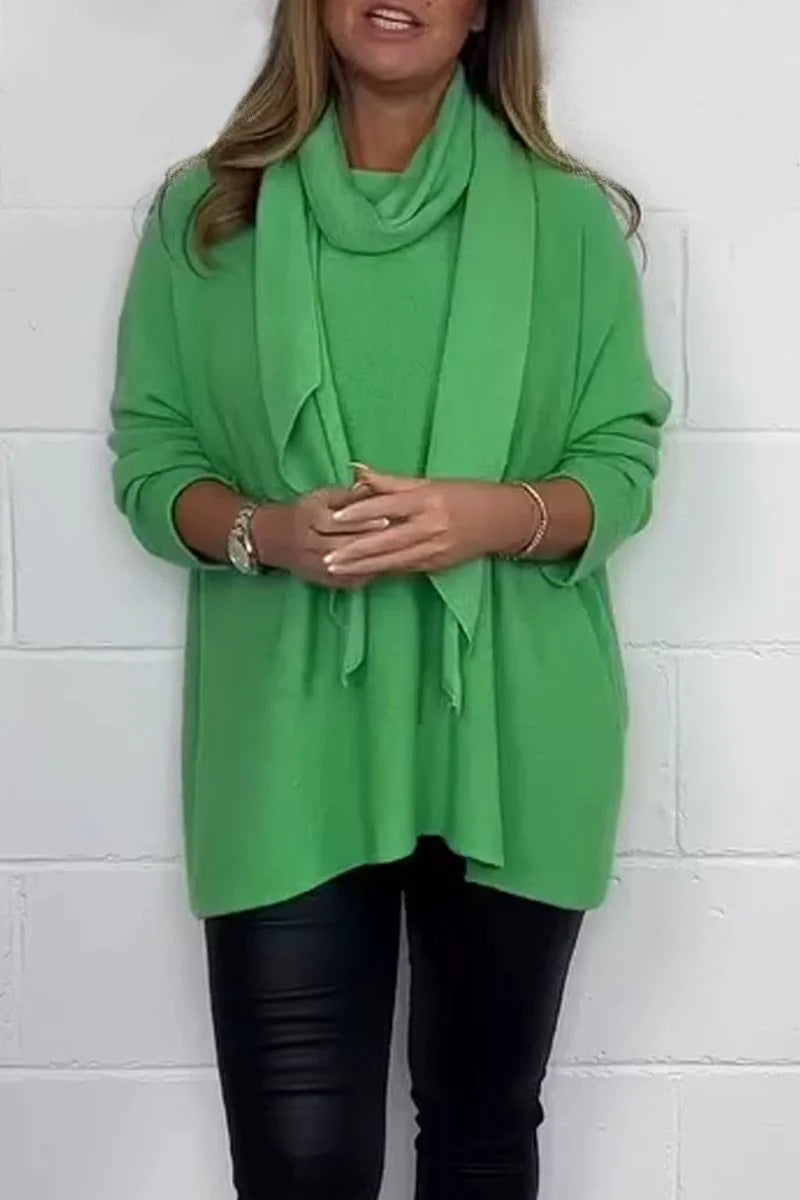 Damen Oversized Strickpullover mit stylischem Rollkragen EB