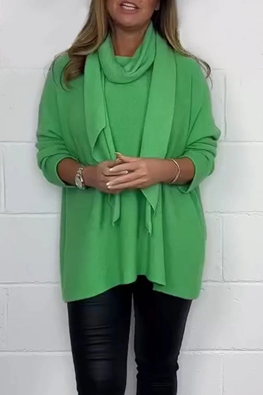 Damen Oversized Strickpullover mit stylischem Rollkragen EB