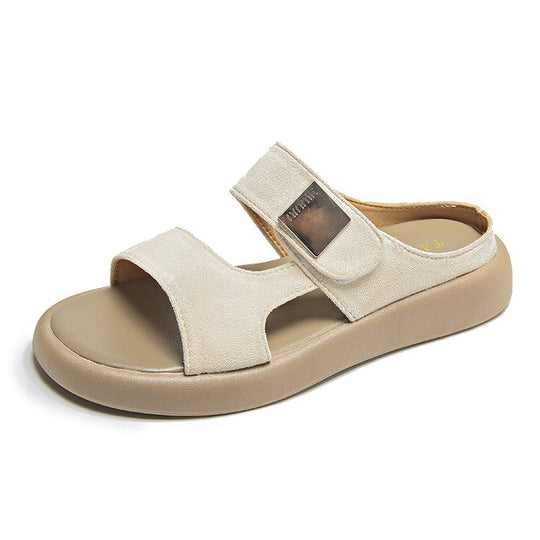 Damen bequeme Sandalen mit verstellbarem Klettverschluss und weichem Fußbett EB