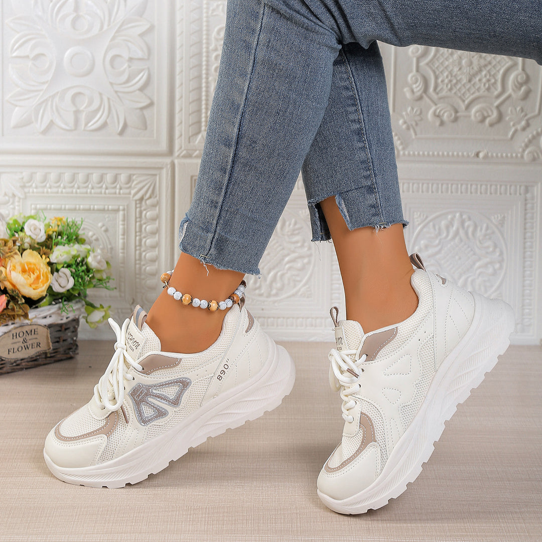Damen Sportliche Sneakers mit atmungsaktiver Oberflächenstruktur und komfortabler Dämpfung EB