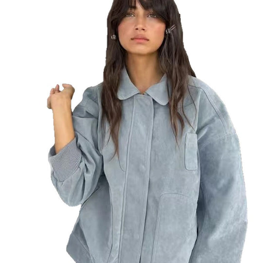 Damen Modische Oversized Denimjacke EB