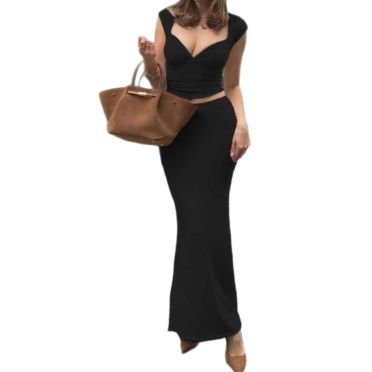 Damen Maxikleid mit elegantem Wickeldetail EB
