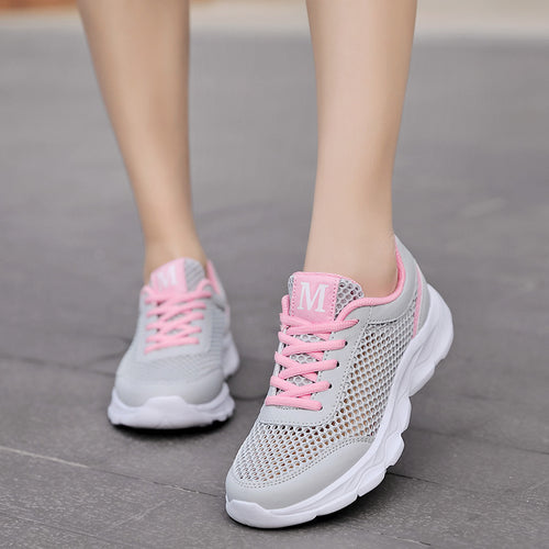 Damen Atmungsaktive Freizeit-Sneaker mit flexiblem Mesh-Obermaterial EB