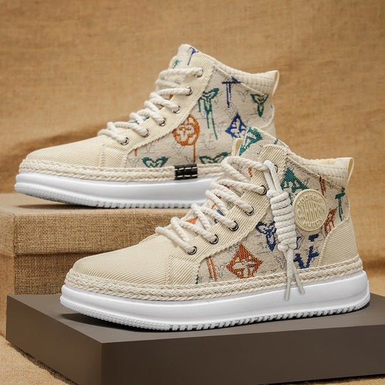 Damen Hohe Sneakers mit gesticktem Design und flexibler Sohle EB