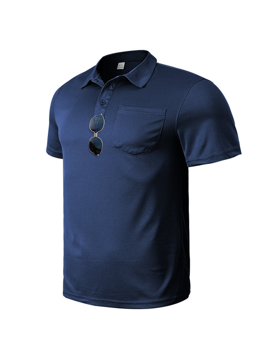 Herren nan funktionales Polohemd mit Brusttasche und atmungsaktiver Meshstruktur EB