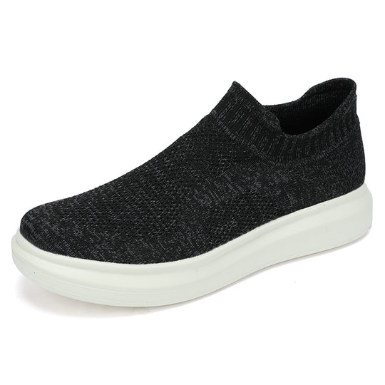 Damen Slip-On Sneakers mit atmungsaktivem Strickmaterial und rutschfester Sohle EB