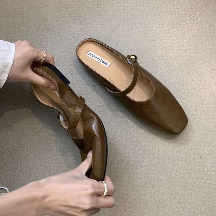 Damen elegante Sling-Ballerinas mit modischem Riemchen EB
